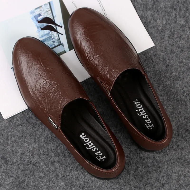 Men's Loafers Summer Men's Large Size Casual Cowhide Shoes