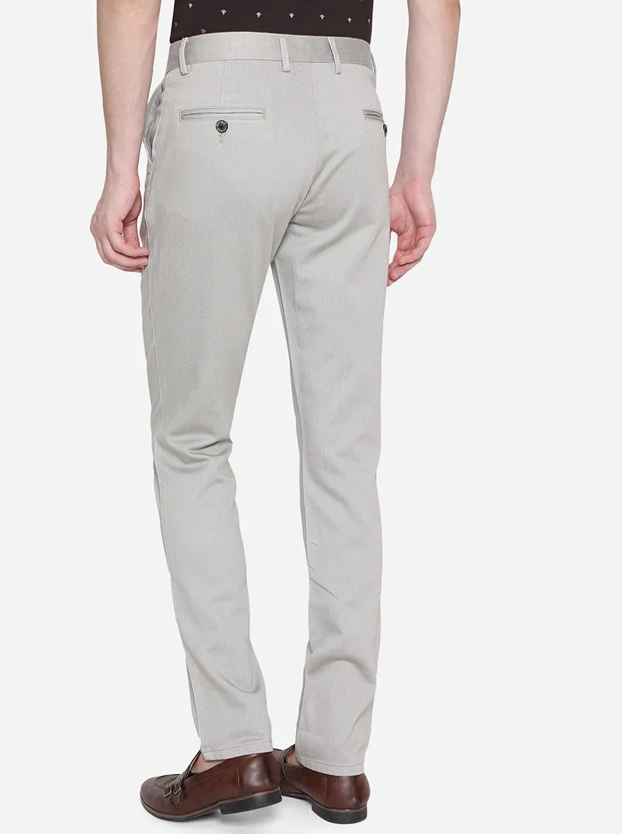 Moon Grey Solid Uno Fit Casual Trouser | JadeBlue