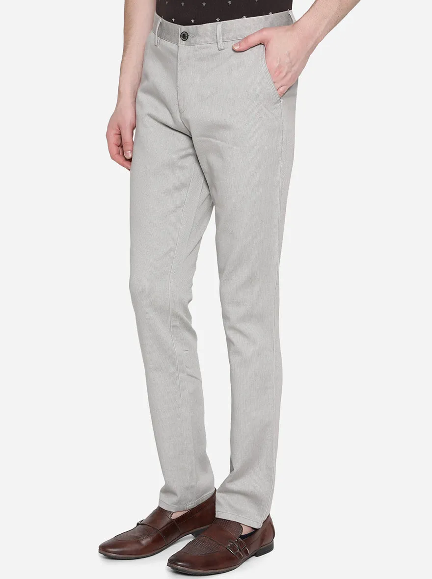 Moon Grey Solid Uno Fit Casual Trouser | JadeBlue