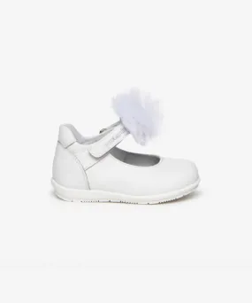 NERO GIARDINI KIDS LEATHER FLATS SHOES WHITE