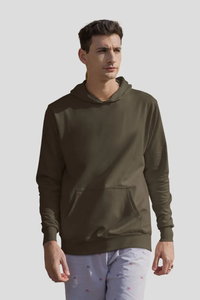 Olive Green Hoodie for men