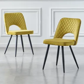 Outlet - Hope Dining Chair - Set of 2 - Ochre Yellow