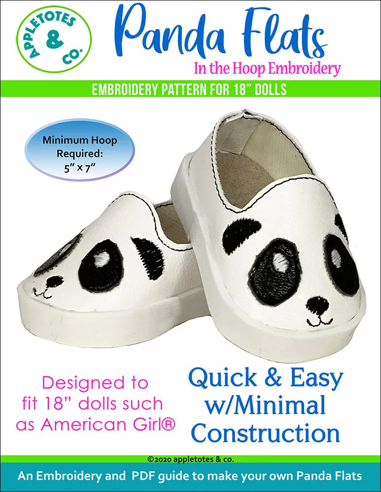 Panda Flats ITH Embroidery Patterns for 18 Inch Dolls