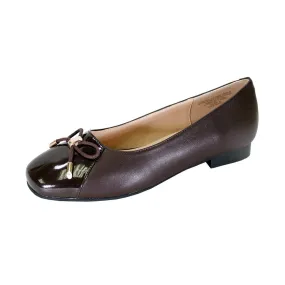 PEERAGE Jayden Women's Wide Width Casual Dress Leather Flats with Bow