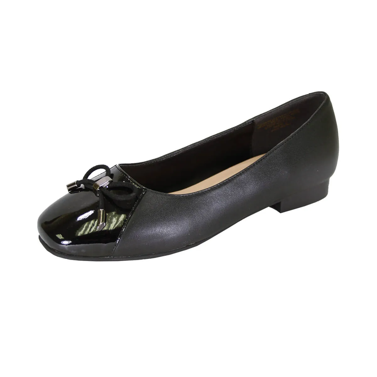 PEERAGE Jayden Women's Wide Width Casual Dress Leather Flats with Bow