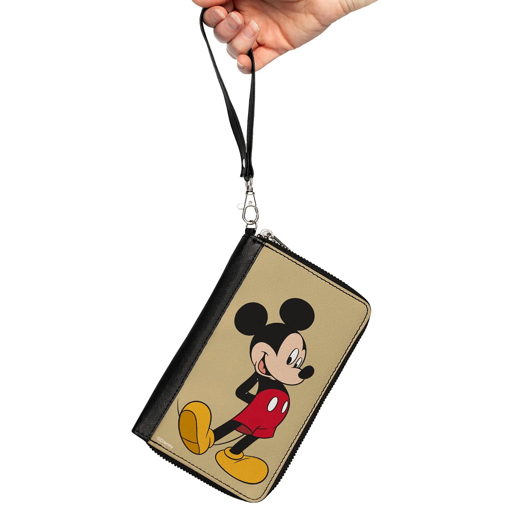 PU Zip Around Wallet Rectangle - Classic Mickey Mouse Standing Pose Yellow