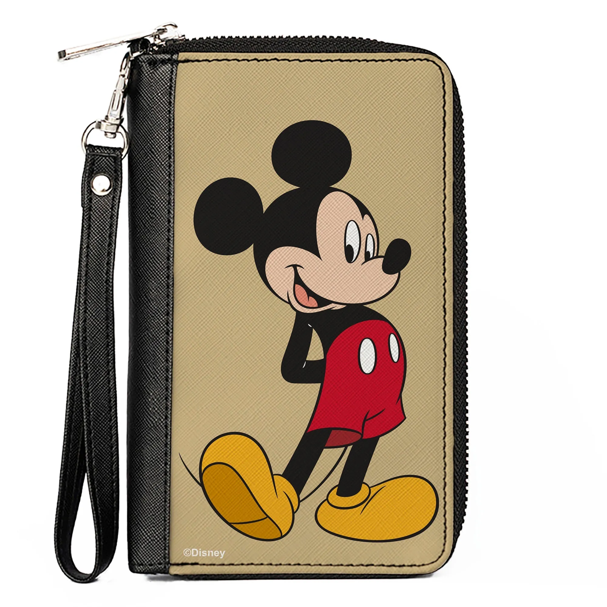 PU Zip Around Wallet Rectangle - Classic Mickey Mouse Standing Pose Yellow