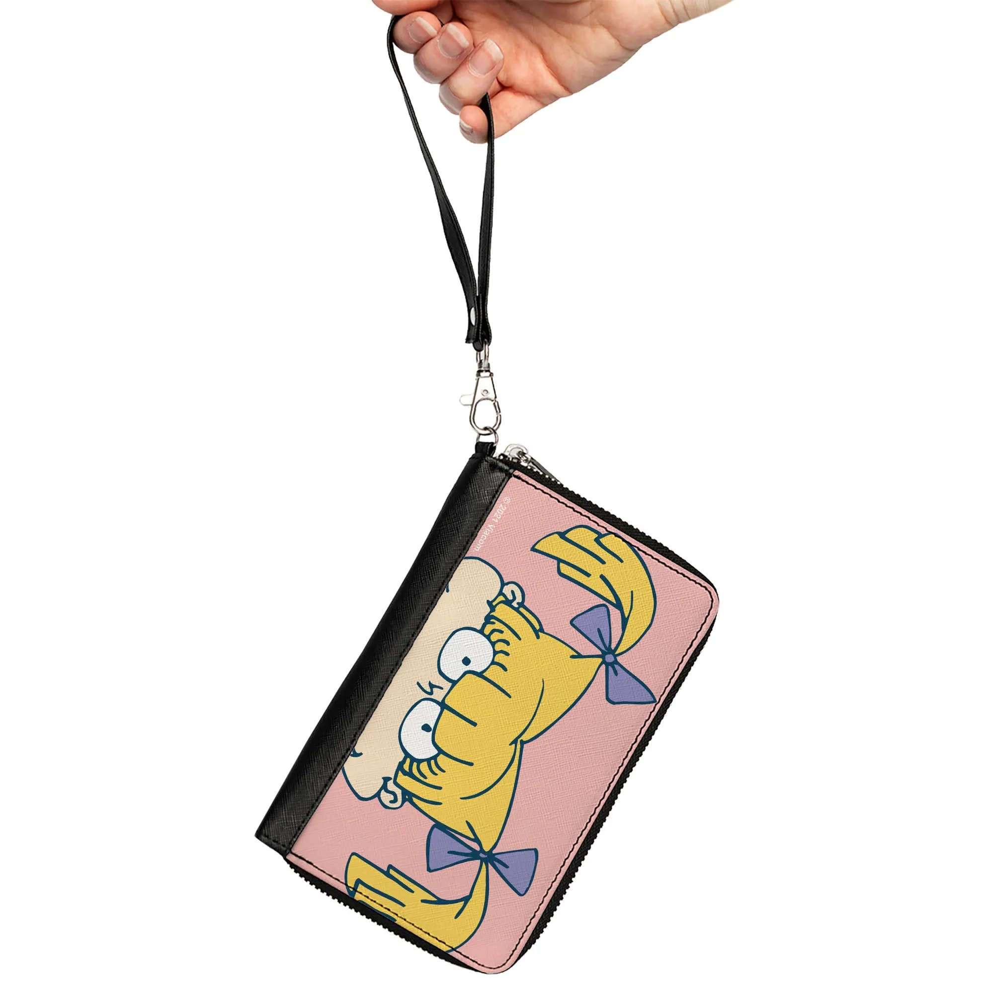 PU Zip Around Wallet Rectangle - Rugrats Angelica Face CLOSE-UP Pink