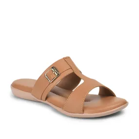 Senorita Casual Tan Slippers For Women MK-202 By Liberty