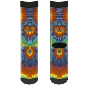 Sock Pair - Polyester - Tie Dye Swirl Multi Color - CREW