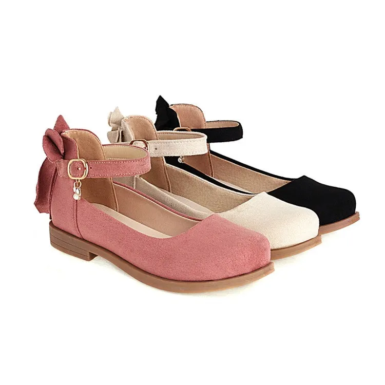 Women's  Back Bowtie Flats Mary Jane Shoes