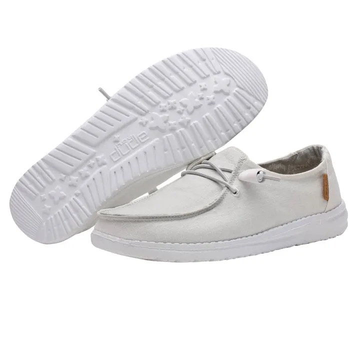 Women's Hey Dude Wendy Chambray Slip On Loafer in White